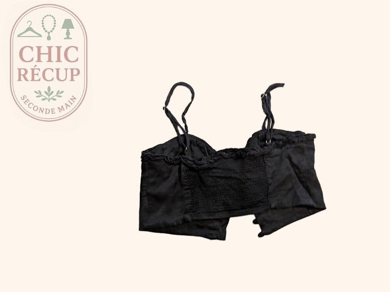 Crop top Zara - S - Noir - Boutonné