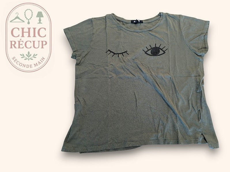 t-shirt Jennyfer kaki taille M
