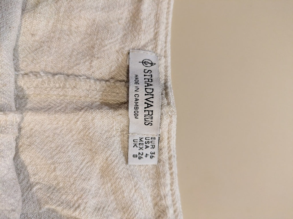 Jupe-short Stradivarius - 36 - Crème - Mache-06
