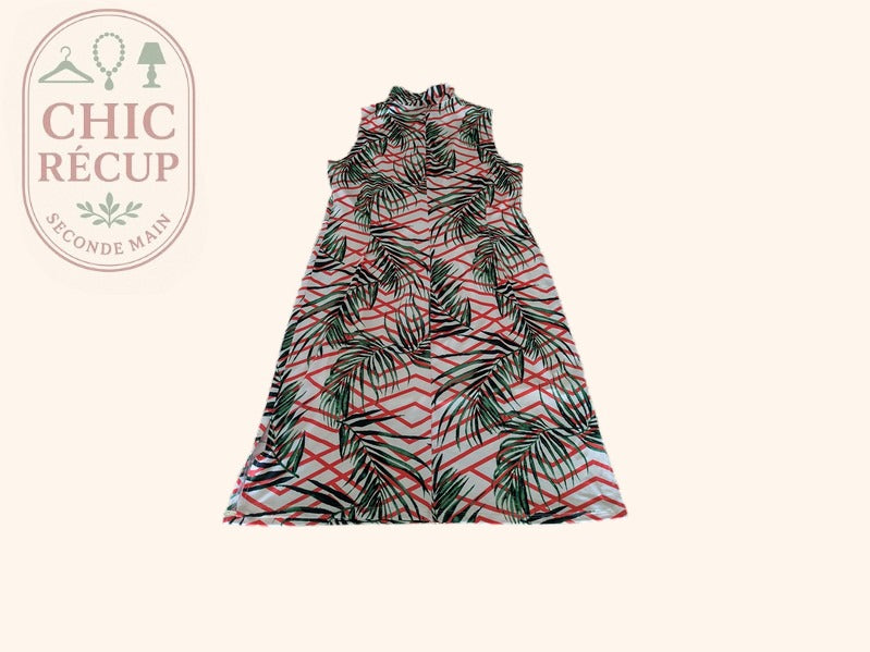 Robe K-design - Xl - Blanc - Motif Tropical