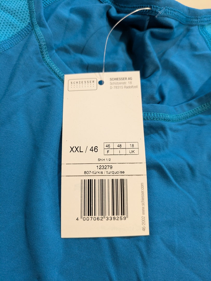 T-shirt Schiesser - Xxl - Turquoise - Labag-177