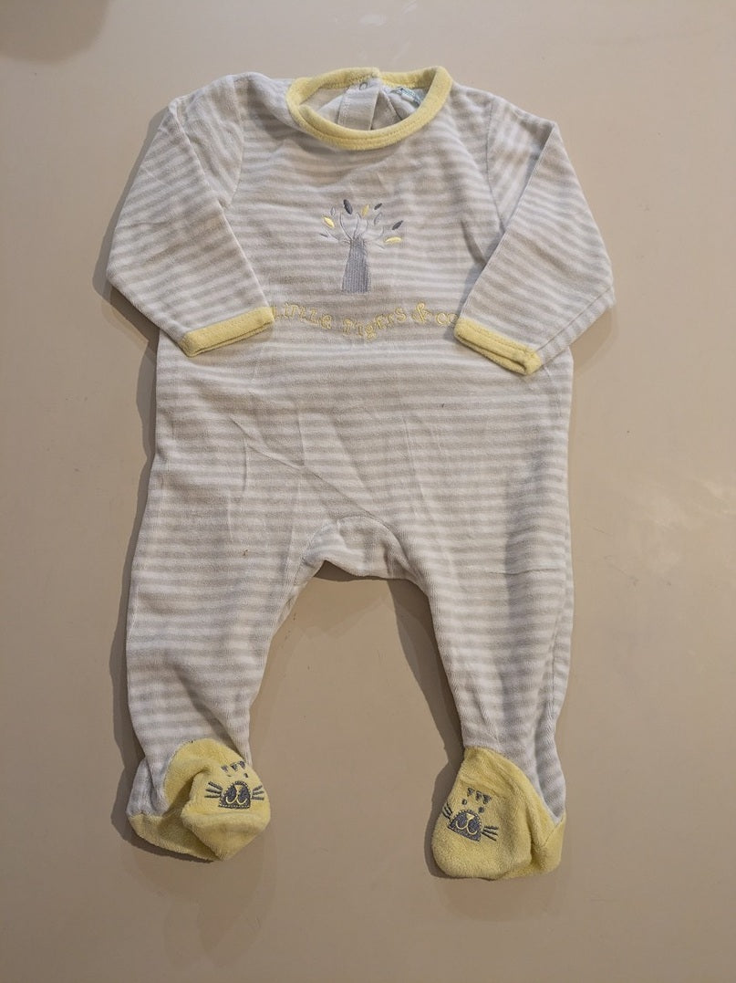 Lot 3 pyjamas bébé Premaman 12m rayé et uni