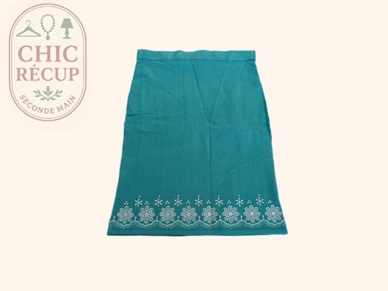 Jupe Midi Etincelle - T5 - Turquoise - Labag-262