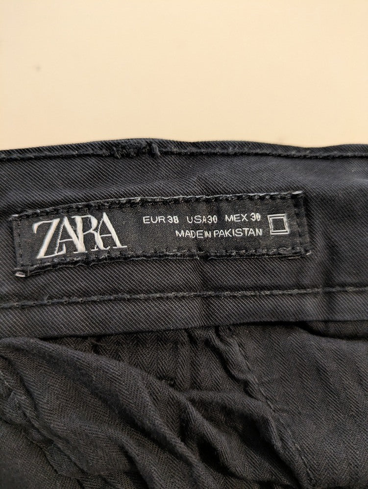 Jeans Droit Zara - 38 - Noir - Qubur-09
