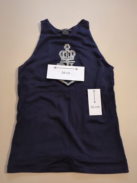 Débardeur - Ralph Lauren - Xs - Bleu - Couronne Strass