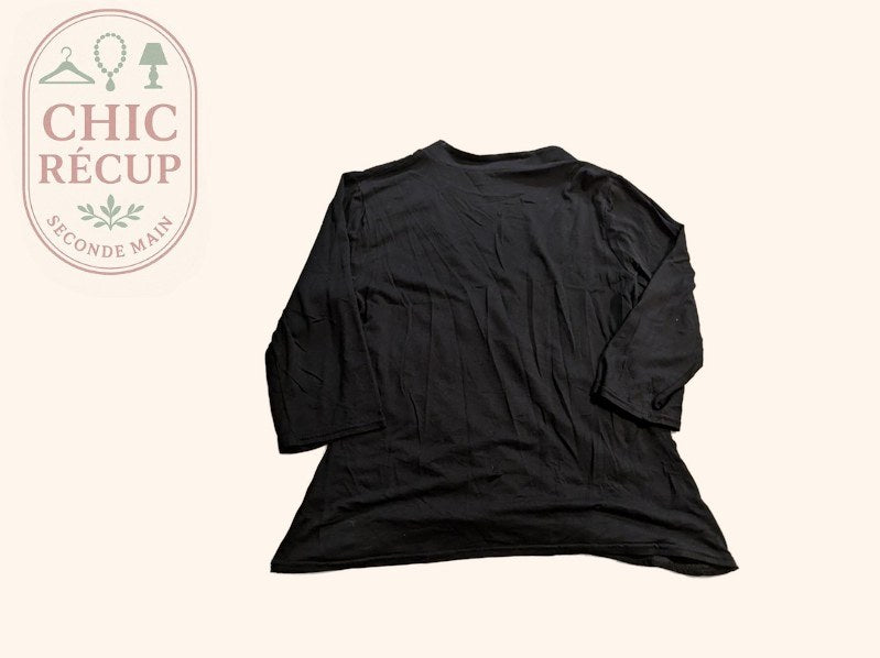 Blouse Cassis - M - Noir - Cache-cœur
