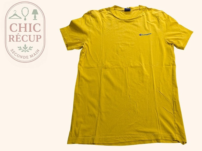 T-shirt Unis Champion - L - Jaune - Thgag-14