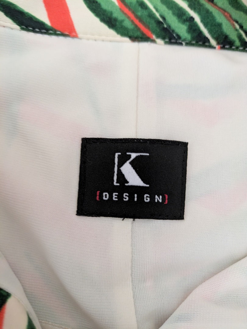 Robe K-design - Xl - Blanc - Motif Tropical