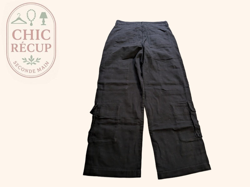 Pantalon Jambes Larges H&m Divided - 38 - Noir - Evvio-53