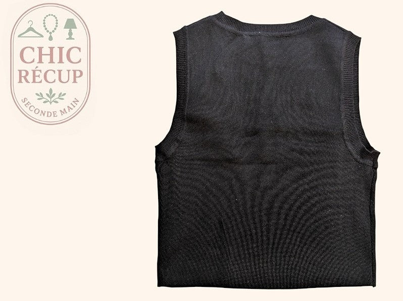Tops Court Zara - M - Noir - Shbad-5