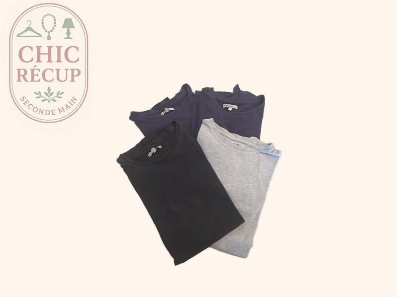 T-shirt - Pure Basic - S - Navy - Lot de 4
