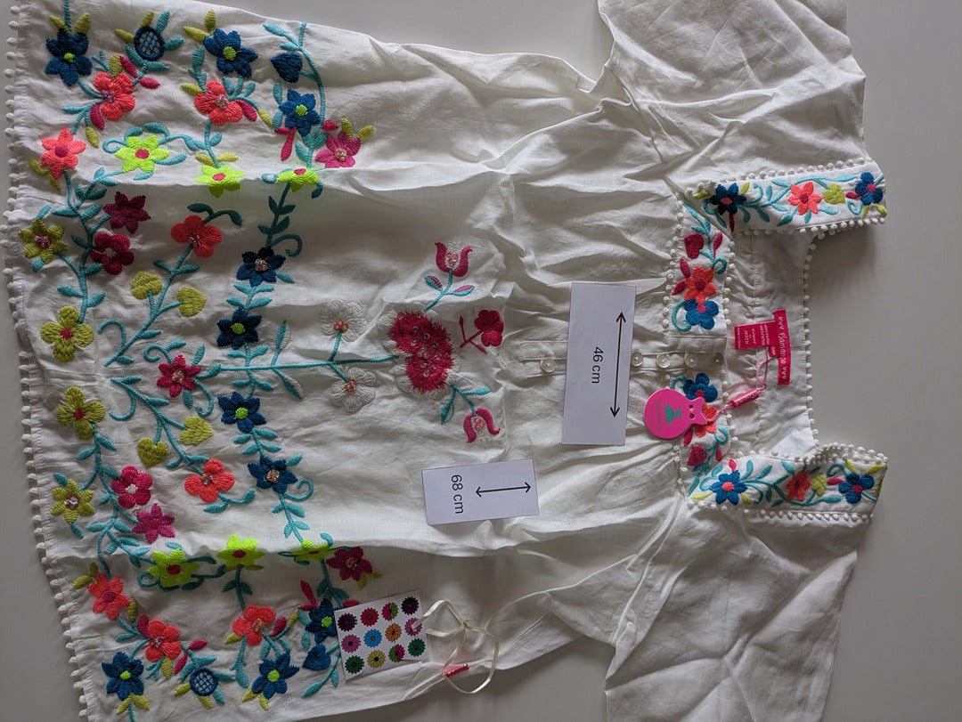 Blouse Flamenco - M - Blanc - Salma