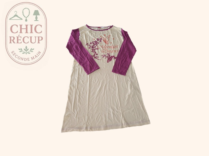 Chemise de nuit Françoise Saget - 50/52 - Crème