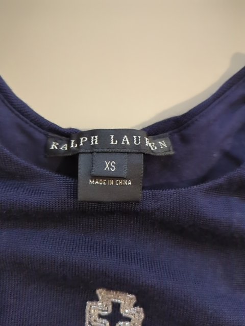Débardeur - Ralph Lauren - Xs - Bleu - Couronne Strass