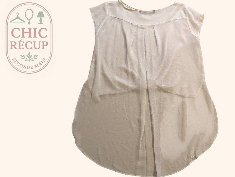 Blouses Manches Courte Zara Basic - L - Beige - Paval-21