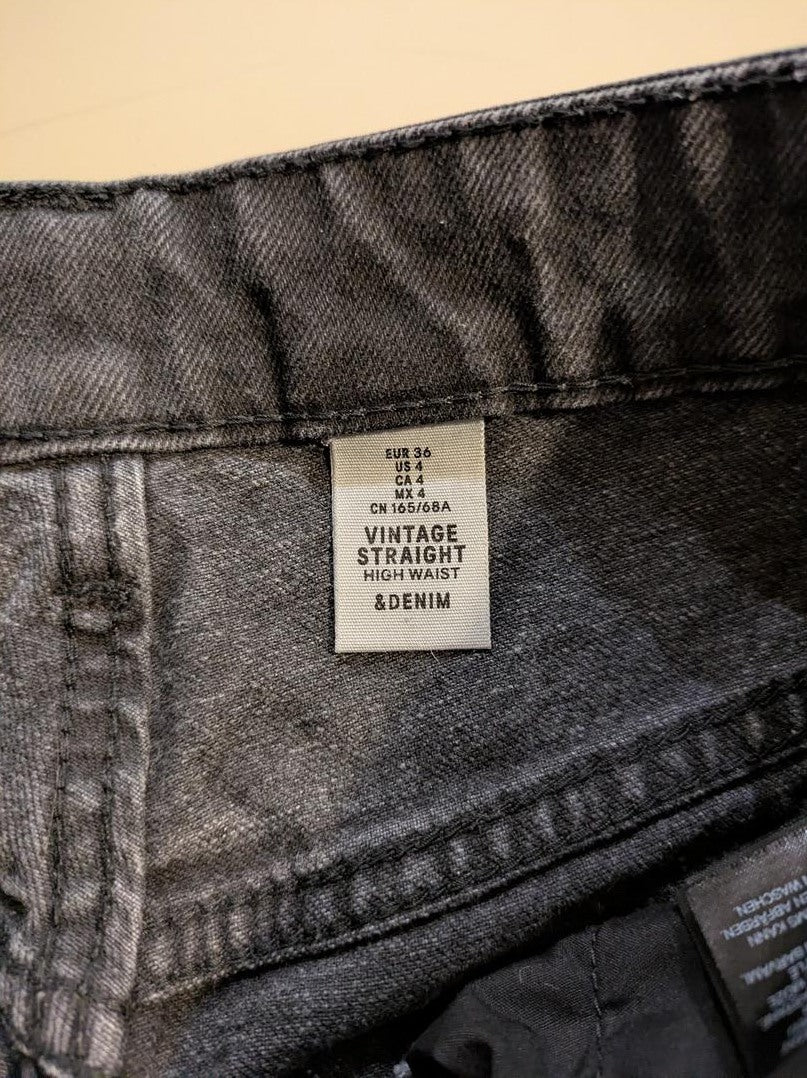 Jeans Droit H&m - 36 - Noir - Mache-01