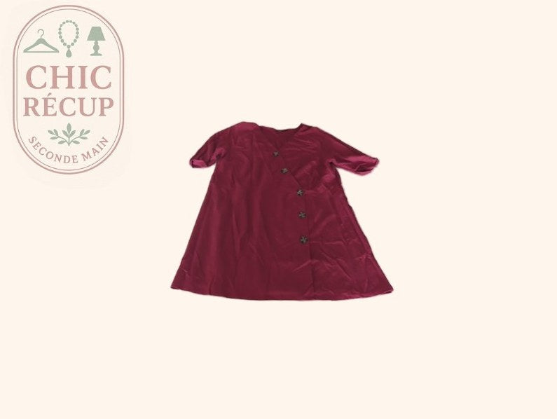 Robe Kiabi - Xl - Bordeaux - Boutonnée