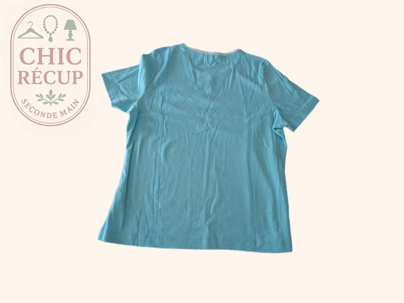 T-shirt Biorelle Damart - L - Bleu ciel - 100% Coton