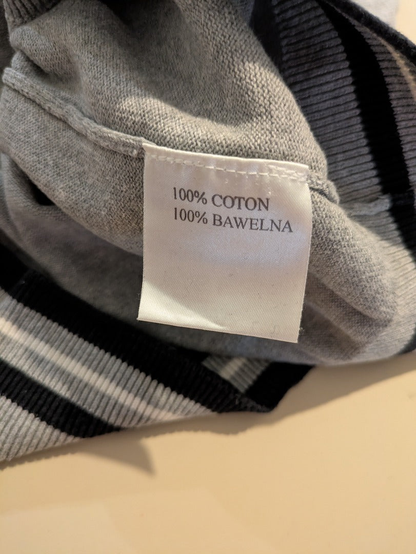 Pull col V Brice - M - Gris - Coton