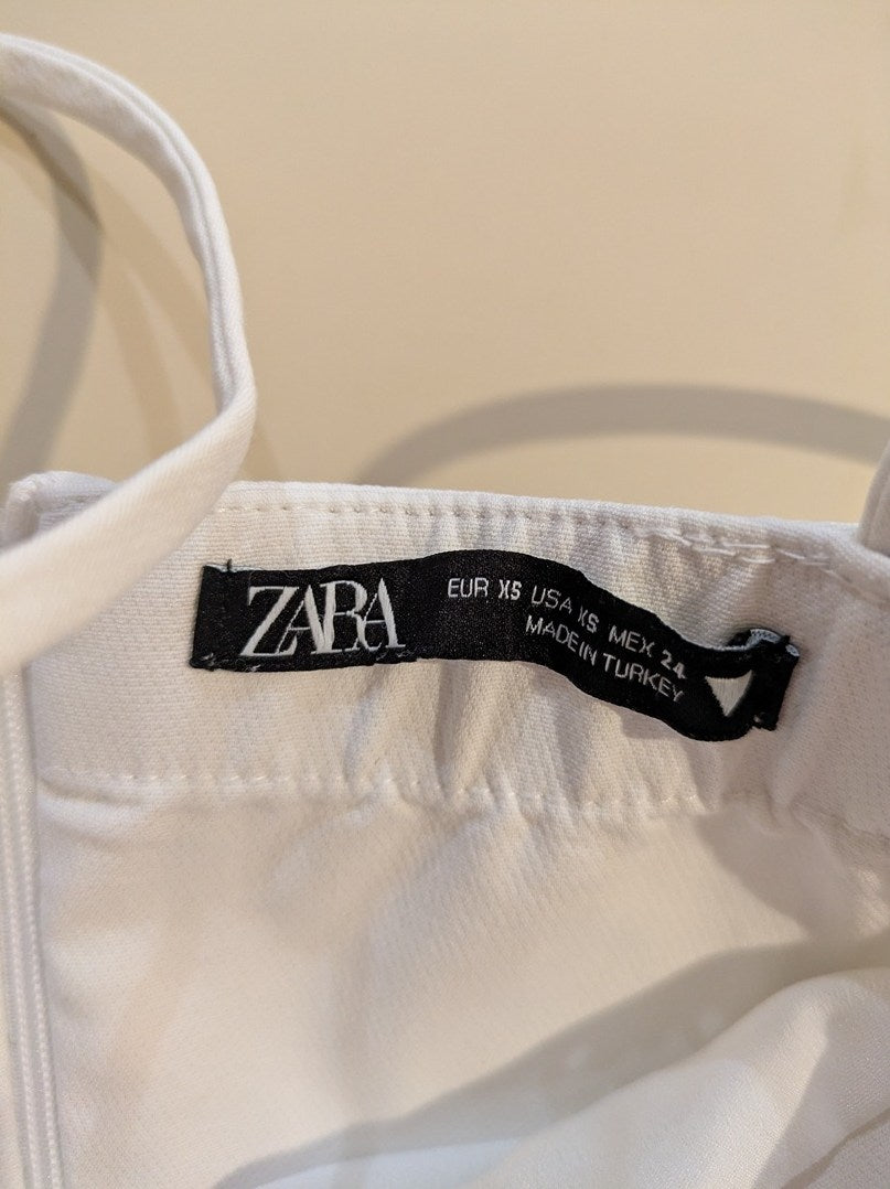 Robe mini Zara - Xs - Blanc - Bretelles