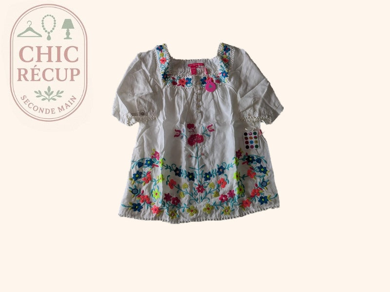 Blouse Flamenco - M - Blanc - Salma