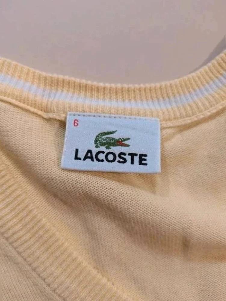 Sweat Col V Lacoste - Xl - Crème Jaune - Phleg-05