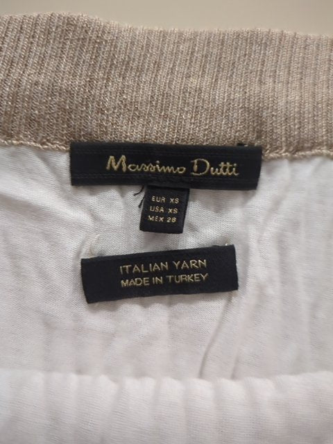 Jupe - Massimo Dutti - Xs - Cream - Côtelée