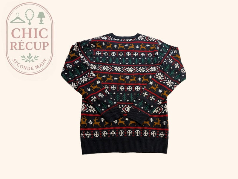 Pull de Noël Inextenso - M - Bleu marine - Rennes