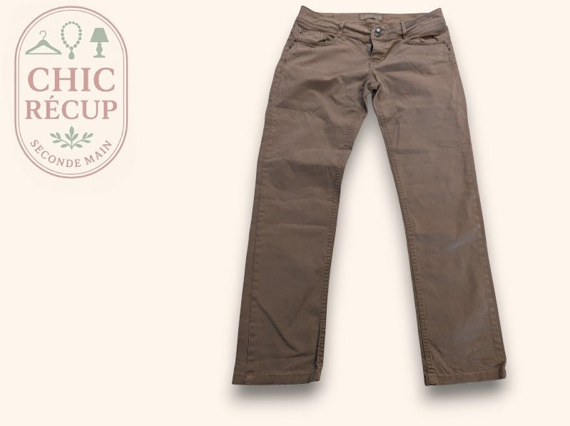 Jeans Droit Bonobo - Kaki Marron - Qubur-116