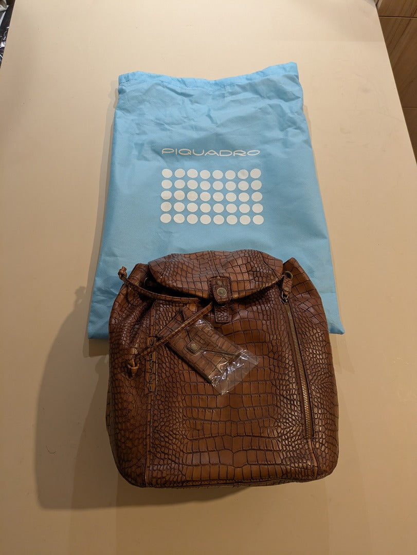 Sac à dos Piquadro - Taille unique - Marron - Croco