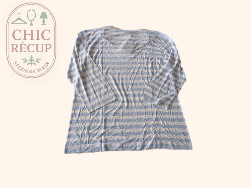 T-shirt Saint James - 48 - Blanc/bleu ciel - Fanette R