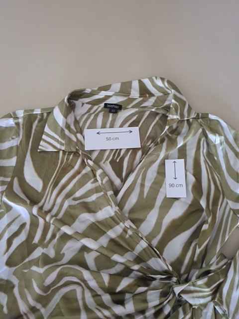Robe portefeuille Boohoo - Eu 48 - Kaki - Zébrée