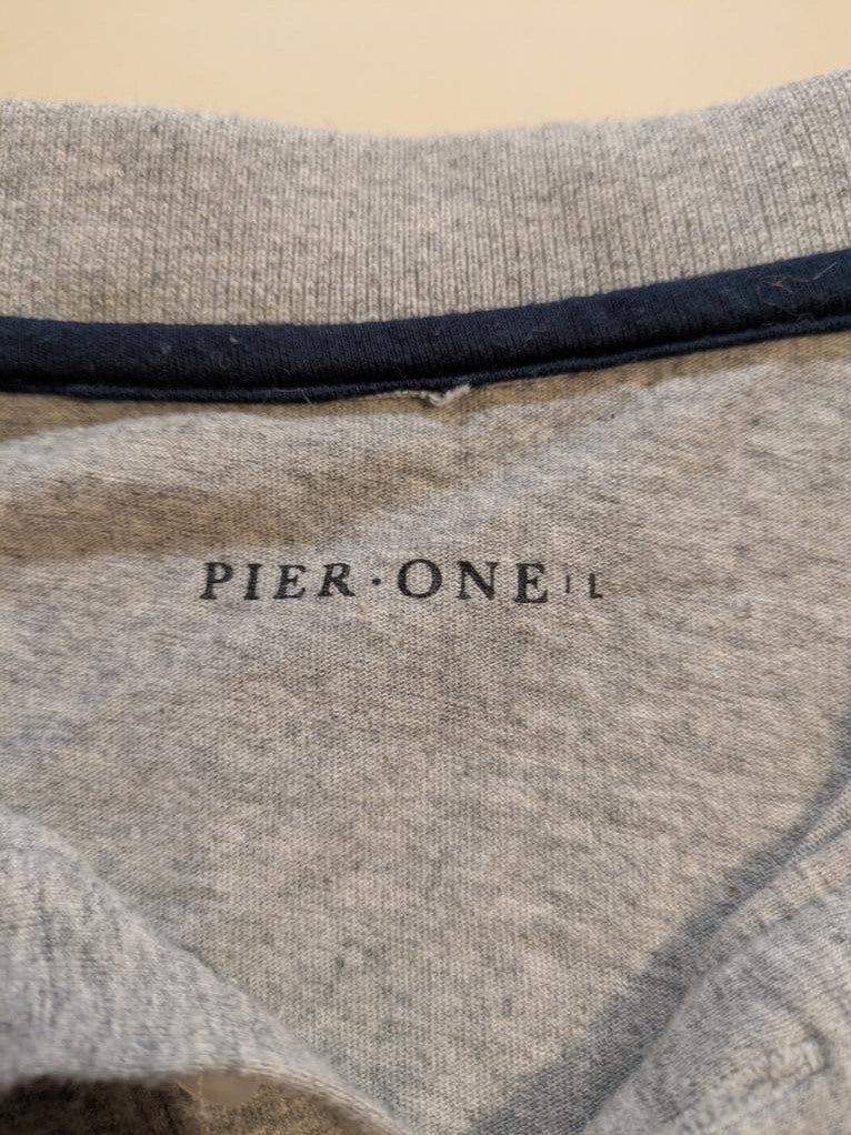 Polo gris rayé Pier One homme