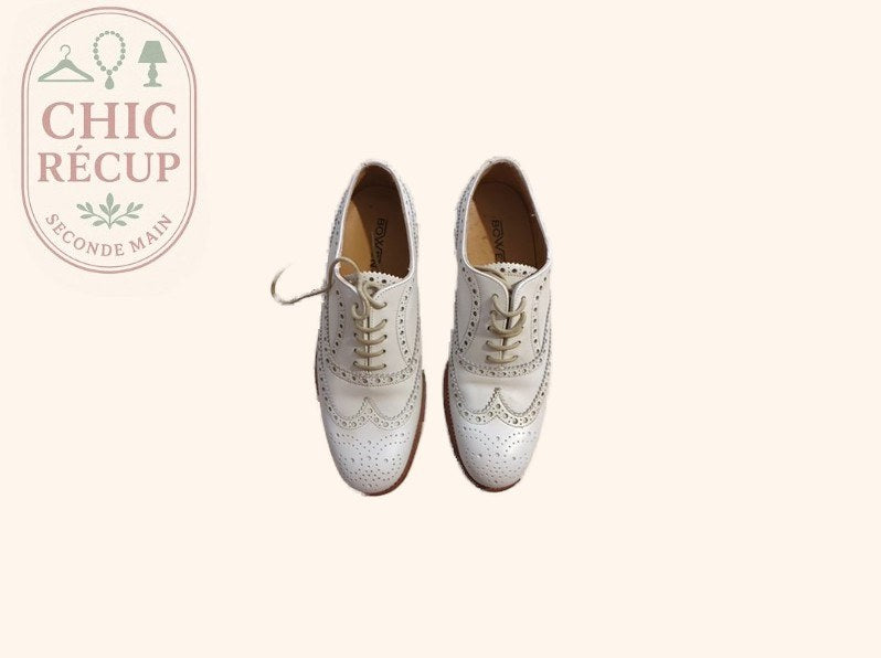 Chaussures à lacets - Bowen - 37.5 - Blanc - Brogues