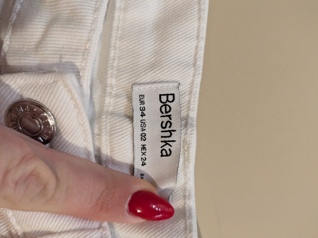 Short En Jean Bershka - 34 - Blanc - Shbad-99