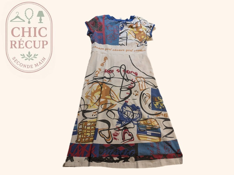 Robe Lulu-h - L - Blanc - Motif fleurs