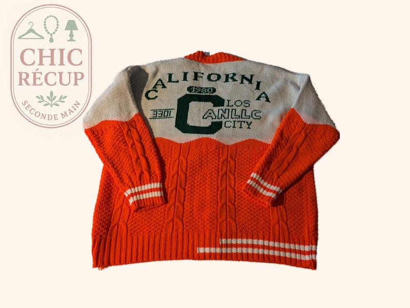 Pull D'hiver Made In Italy - L - Blanc/orange - Lubel-59