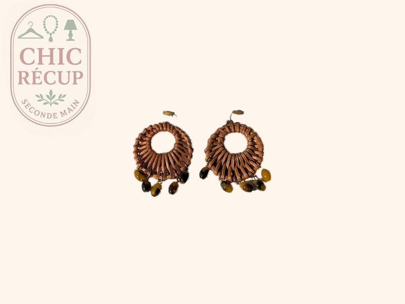 Boucle D'oreille Sans Marque - M - Marron - Lubel-54