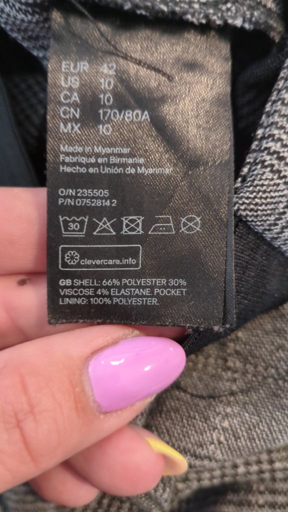 Pantalon tailleur H&m - 42 - Gris - Prince de Galles