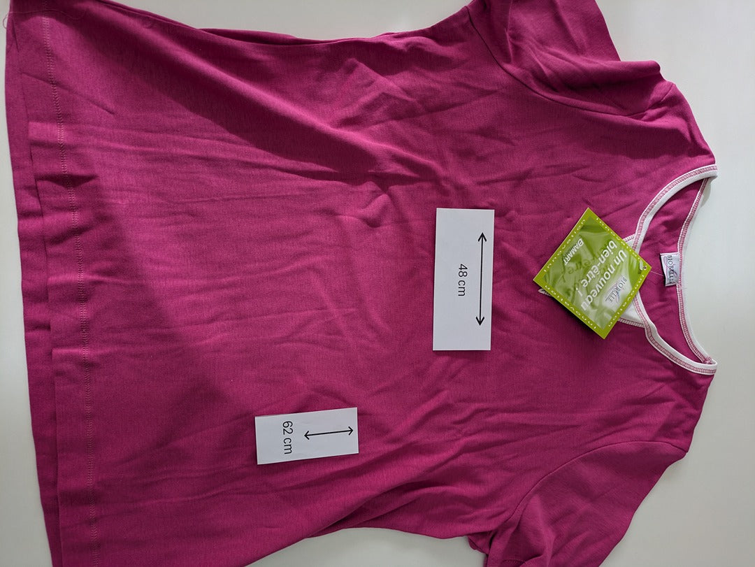 T-shirt Biorelle - L - Rose - 100% Coton