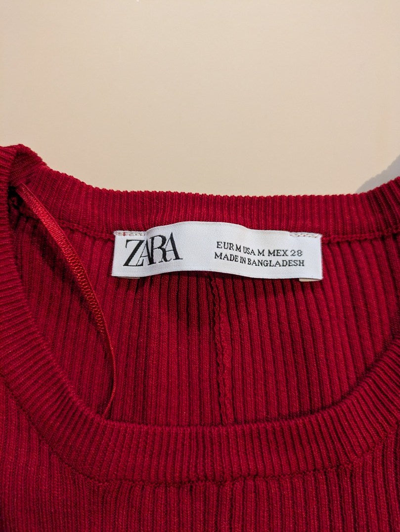 Robe Longue Zara - M - Rouge - Olaga-04