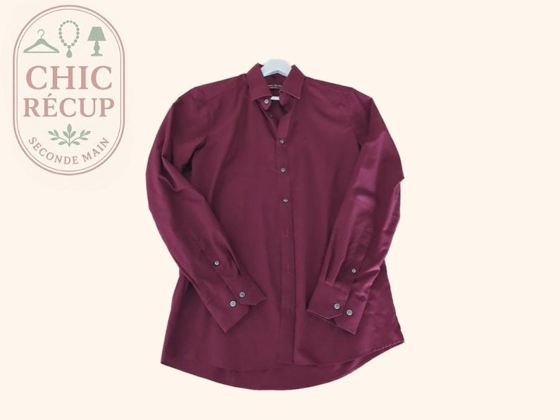 Chemise Unie Marvelis - M - Bordeaux - Saaug-68