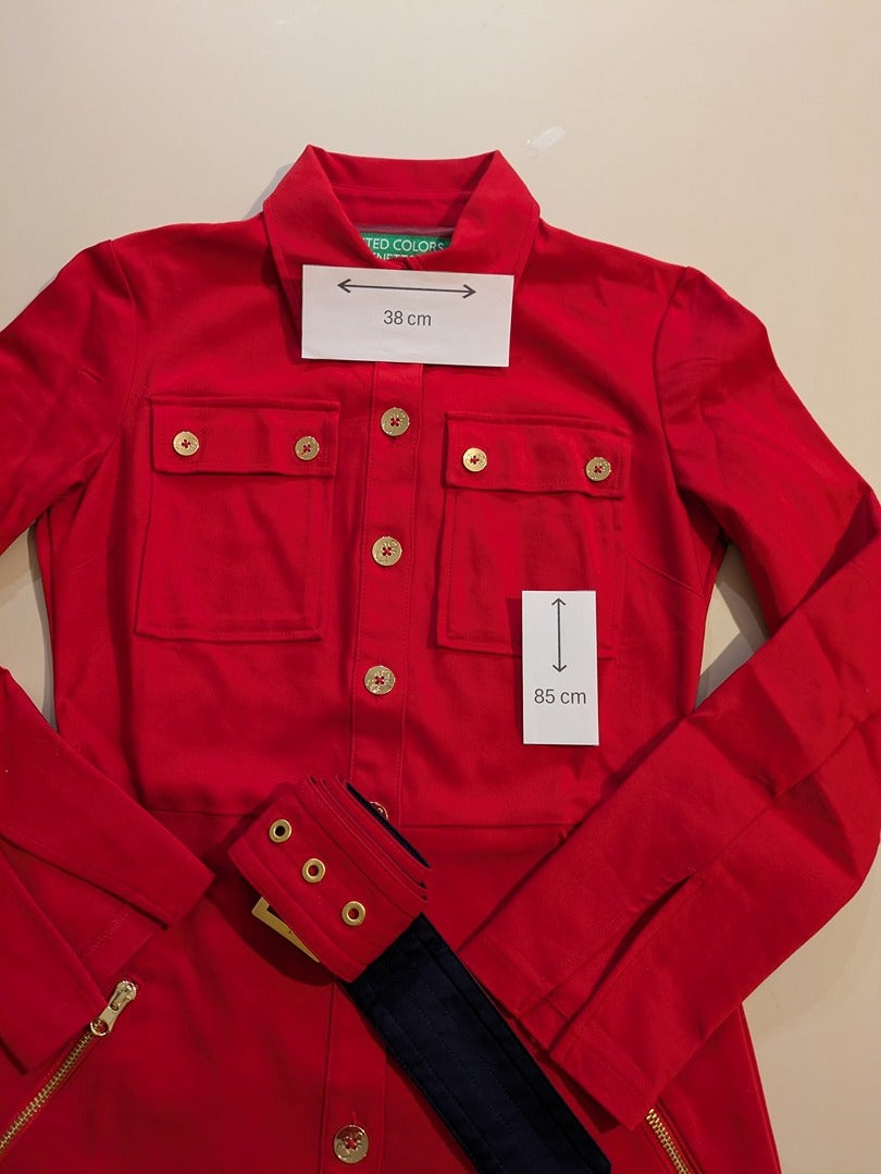 Robe Casual United Colors Of Benetton - Xs - Rouge - Olaga-06