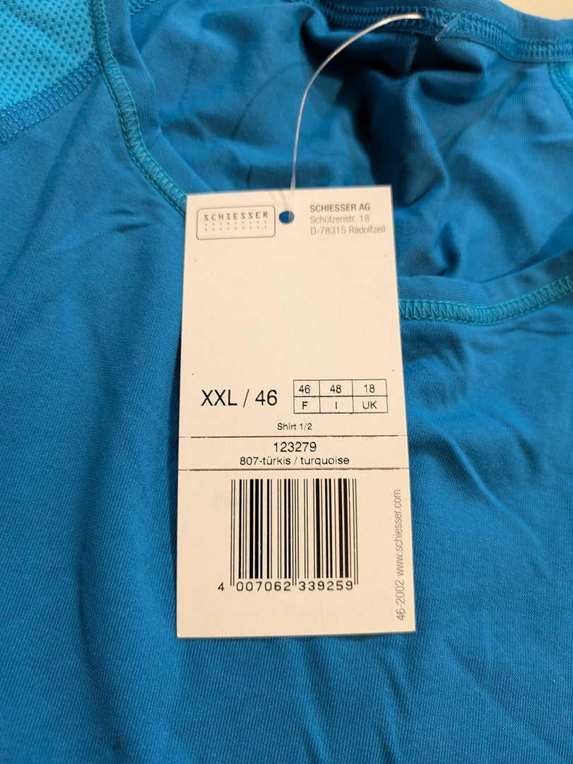 T-shirt Schiesser - Xxl - Turquoise - Labag-177