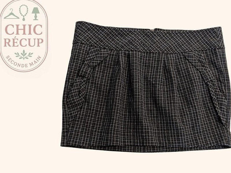 Mini-jupe Zara - 36 - Noir - Anbou-07