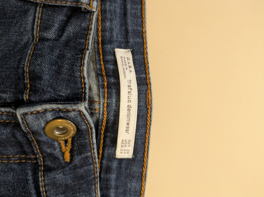 Jeans Droit Zara Trafaluc - 36 - Bleu - Mache-34