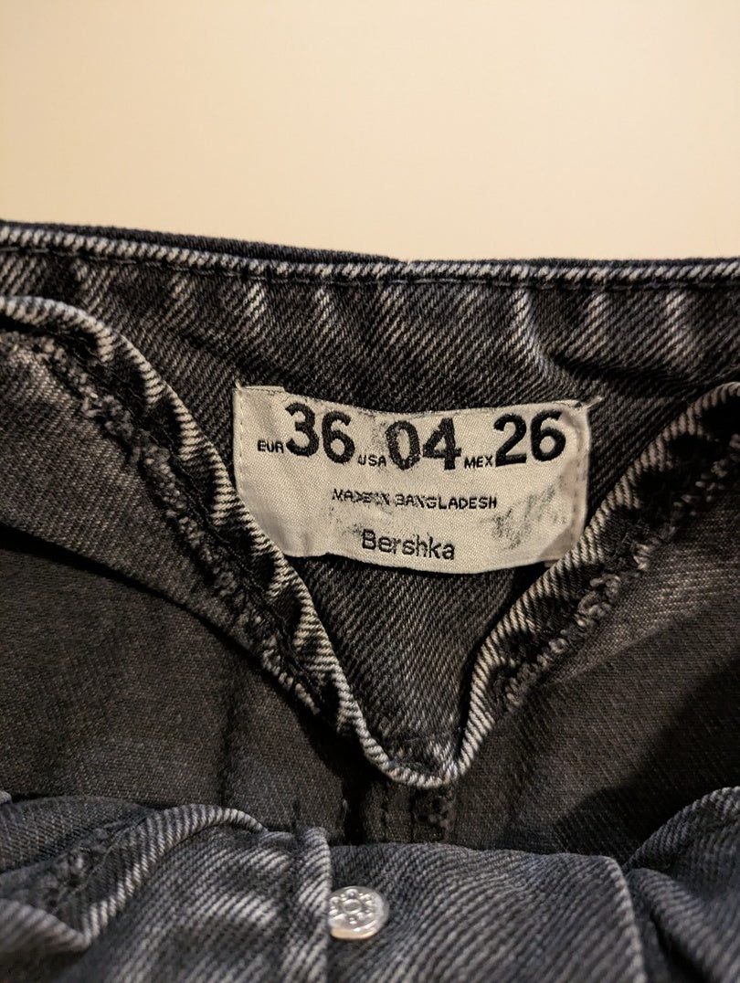 Jeans Evase Bershka - 36 - Noir - Shbad-114