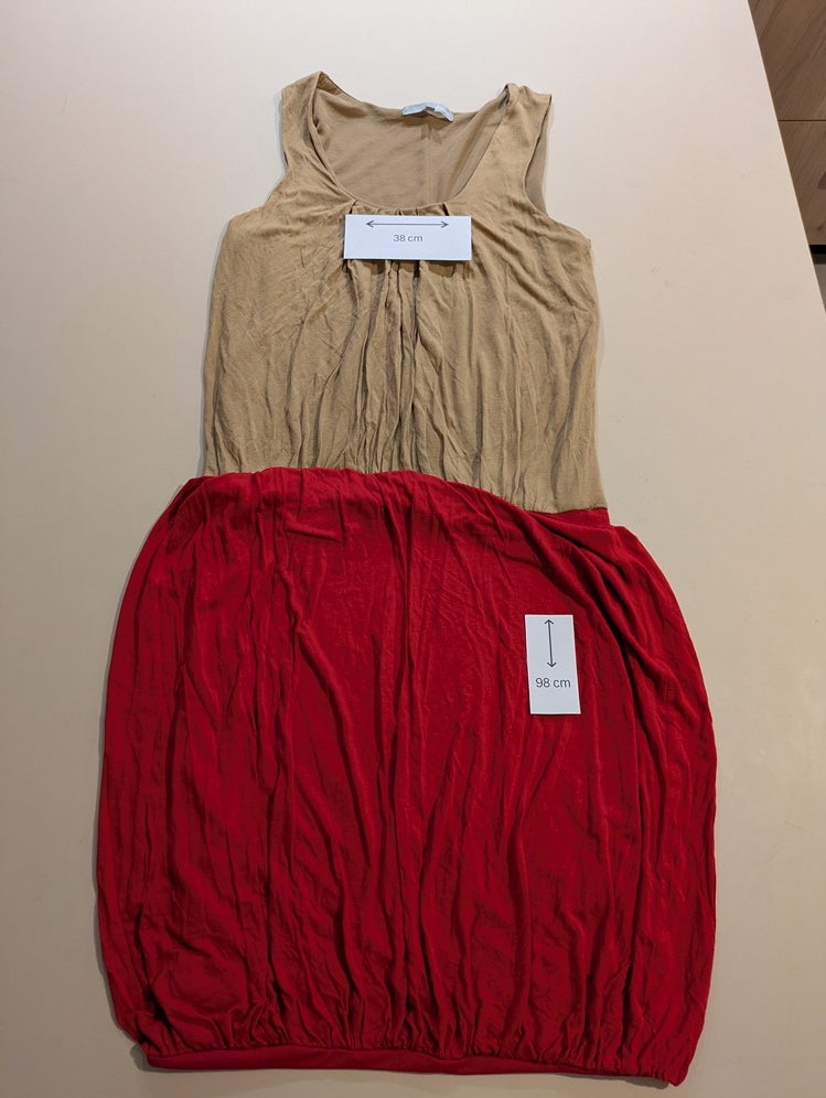 Robe Midi Etam - M - Beige, Rouge - Qu-bur-60