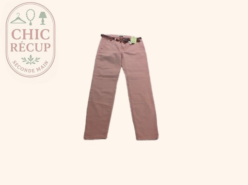 Pantalon Droit - Pull & Bear - Fr 38 - Rose - Chiou-09