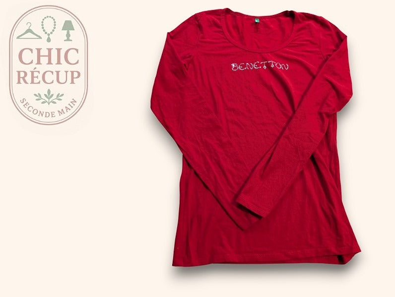 Blouses Manches Longue Benetton - M - Rouge - Qubur-50